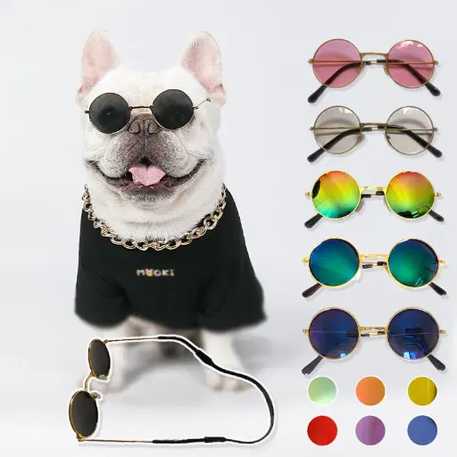 [168] Gafas Redondas Para Mascotas 8-9cm