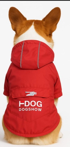 [245] Chaqueta De Cierre Magico Con Capucha Color Rojo Talla XXL