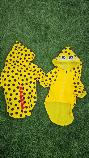 [249] Chaqueta Con Motivo De Monstruo Moteado Amarillo Talla XL