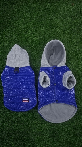 [289] Chaqueta Abotonada Con Capucha Color Azul Fdog Dog Show Talla L