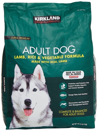 [425] Kirkland Signature Adult Dog Lamb, Rice & Vegetable 40 Lbs
