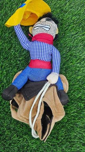 [621] Disfraz De Perro Jinete Vaquero Para Mascotas Talla M