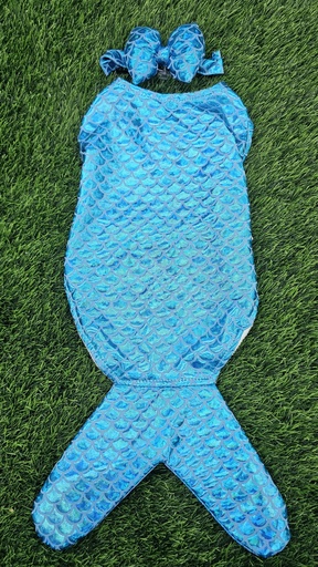 [748] Vestido Con Estampado De Sirena Para Mascotas Talla Xs