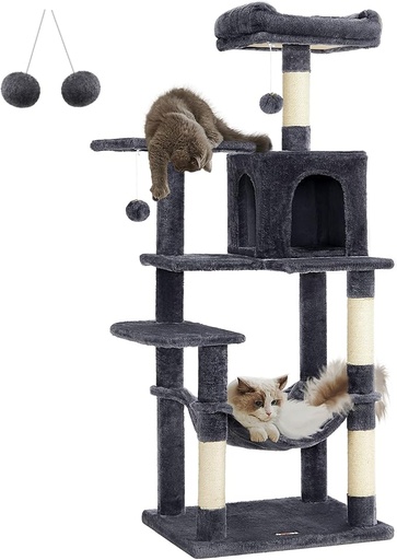 [778] ARBOL PARA GATOS DE 44.1 PULGADAS DE VARIOS NIVELES COLOR GRIS OSCURO