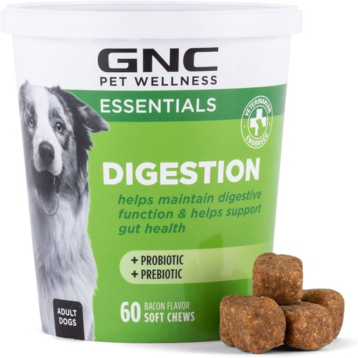 [952] Gnc Pet Wellness Essentials Suplementos Blandos Para La Digestion Para Perros, 60 Soft Chews