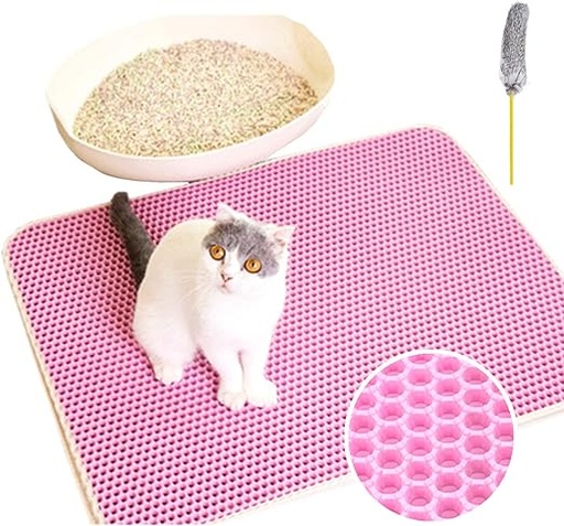 [999] Estera De Arena Para Gatos Con Doble Capa Color Rosa 30x45 Cm