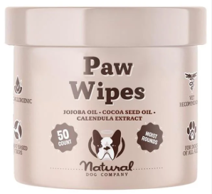 [1233] Natural Dog Paw Wipes 50 Count