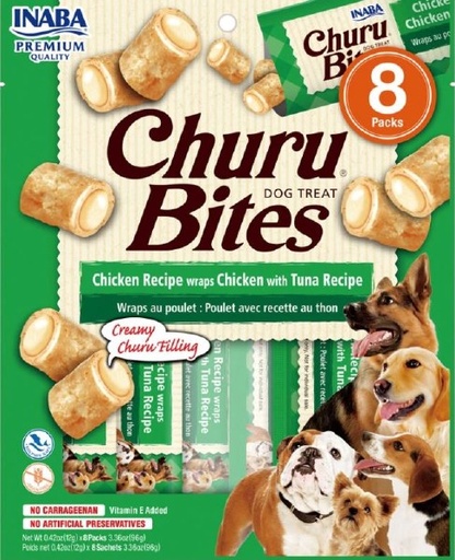 [23925]  Churu Bites Para Perros Chicken Recipe Wraps Chicken With Tuna Recipe 8 Unid 12gr