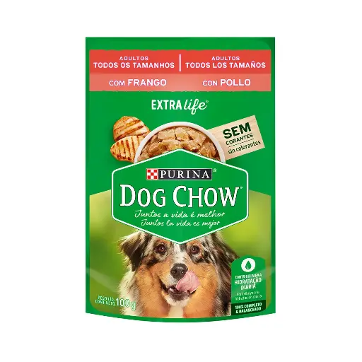 [24010] Dog Chow Sobre De Alimento Para Perros Adultos Sabor A Pollo 100g