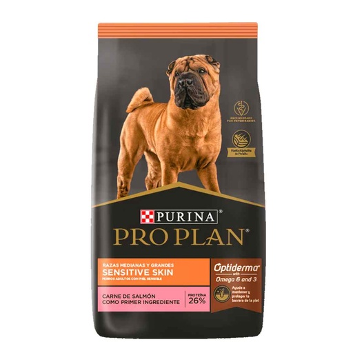 [24022] Perrarina Pro Plan Para Perros Adultos Razas Medianas Y Grandes Piel Sensible Sabor A Salmon 3kg