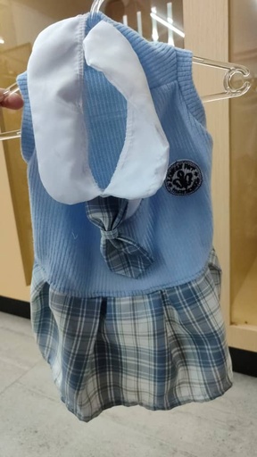 [89634] Vestido Uniforme Coreano Para Perros Azul Talla XL 