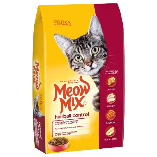 [1274] Meow Mix Hairball Control Chicken, Turkey, Salmon AND Ocean Fish 3.15lbs - 1.42kg