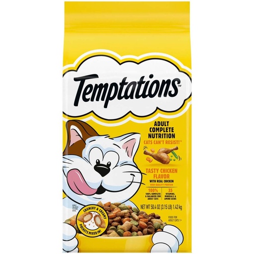 [1278] Temptations Alimento Seco Para Gatos Tasty Chicken Flavor 3.15lbs - 1.43kg