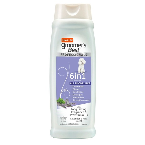 [1289] Hartz Groomers Shampoo Para Perros 6 En 1 Lavanda Y Menta 18 Oz