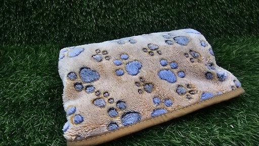 [1209] Petsin Manta Naranja Para Mascotas Con Estampado De Huellitas Azules