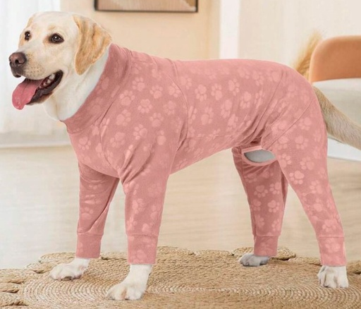 [1312] Pijama Suave Con Estampado De Huellitas En Color Rosado Tallas Varias