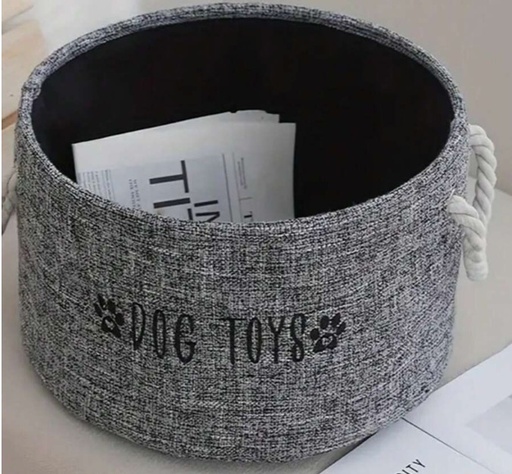 [1316] Cesta De Almacenamiento De Lona Para Juguetes De Mascotas Gris Oscuro