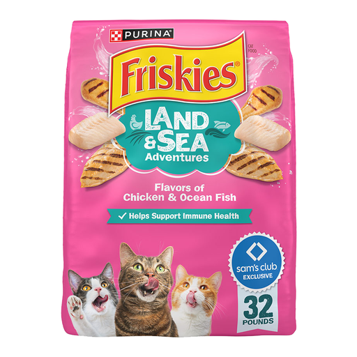 [1318] Purina Friskies Land and Sea Dry Cat Food Chicken plus Ocean Fish 14.5kg