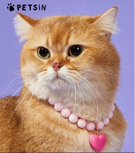 [1638] COLLAR CON DIJE DE CORAZON PARA MASCOTAS TALLA L COLOR ROSA