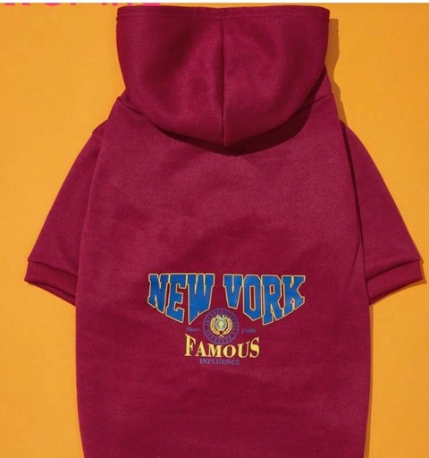 [1639] SUDADERA VINOTINTO PARA PERROS CON CAPUCHA TALLAS VARIAS DESDE LA L HASTA LA 4XL