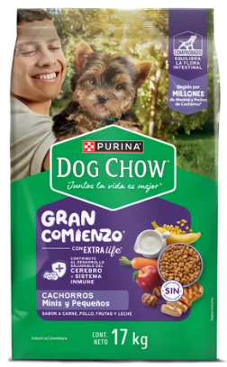 [1728] PURINA DOG CHOW GRAN COMIENZO CACHORRO POLLO,CARNE,FRUTAS Y LECHE 17KG