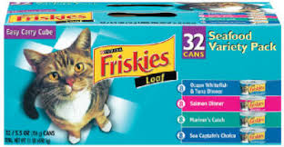 [1775] PURINA FRISKIES PATÉ WET CAT FOOD SEAFOOD FISH FLAVOR FAVORITES - 5.5OZ/32CT VARIETY PACK
