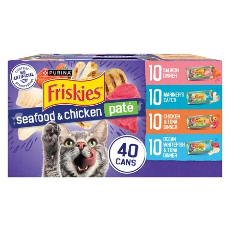 [1776] PURINA FRISKIES PATE SEAFOOD & CHICKEN PAQUETE VARIADO 40 UNDS
