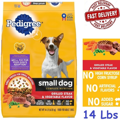 [1785]  PEDIGREE SMALL DOG ARROZ POLLO Y VEGETALES 14 LB (6,35 KG)