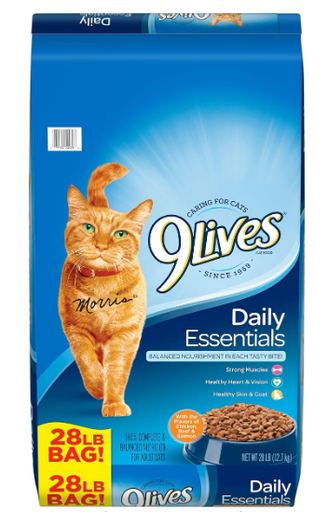 [1990] 9LIVES DAILY ESSENTIALS CAT FOOD 28LB.