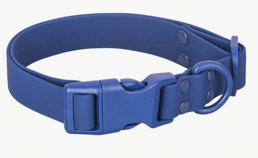 [1993] COLLAR DE PERRO DE GOMA SUAVE RESISTENTE AL AGUA COLOR AZUL OSCURO TALLA S