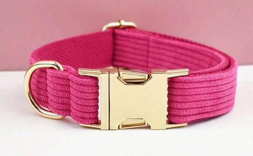 [2005] COLLAR PARA MASCOTAS DE PANA AJUSTABLE COLOR FUCSIA TALLAS VARIAS